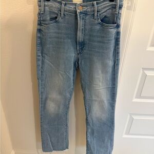 MOTHER Straight Leg Jeans in Light Blue Wash
